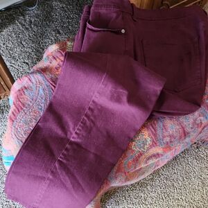 Style & Co. Deep Purple Flare Jeans Size 18